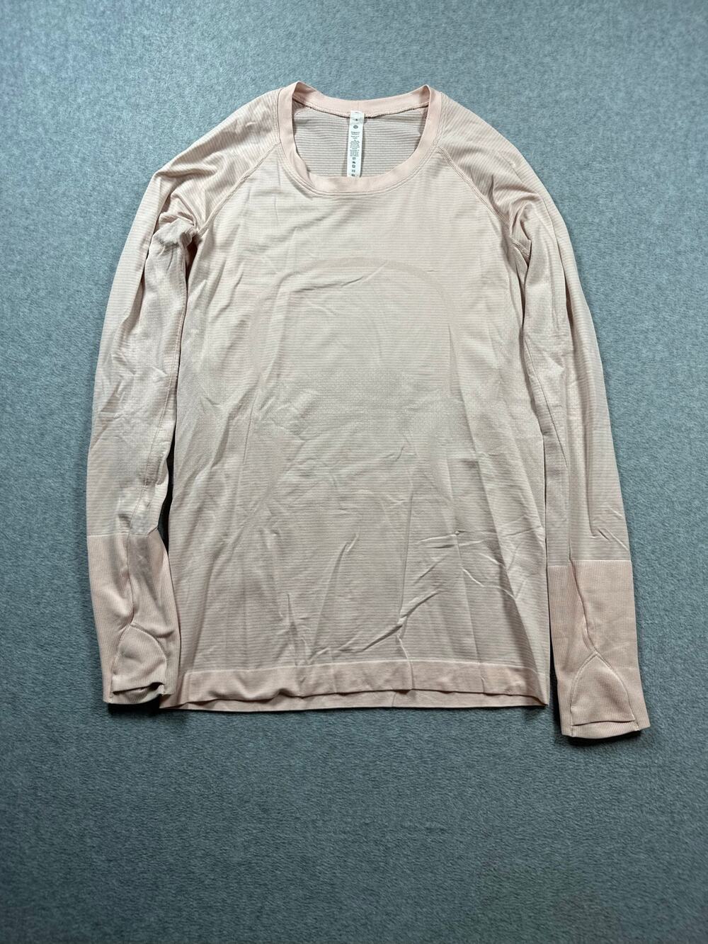 Lululemon Swiftly Tech Pullover Shirt Women's SZ 8 Pink Long Sleeve Crew Neck